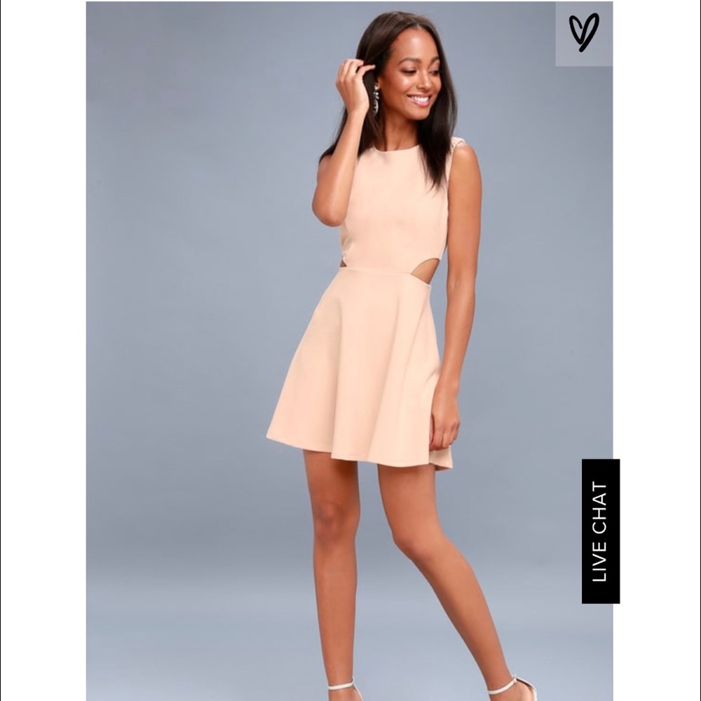 Toast to you Blush Cutout skater dress